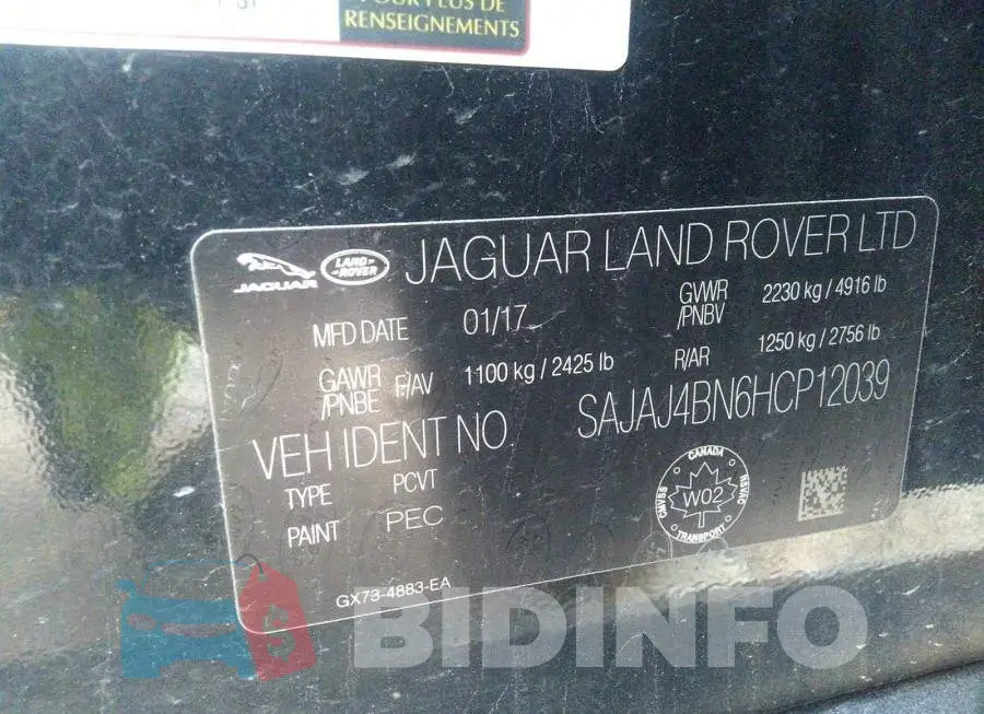 SAJAJ4BN6HCP12039 Photo# 9