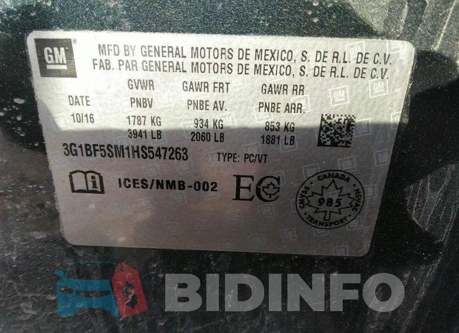 3G1BF5SM1HS547263 Photo# 9