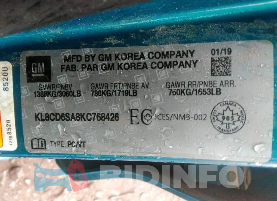 KL8CD6SA8KC768426 Photo# 9