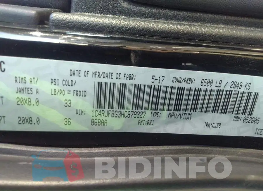 1C4RJFBG3HC879327 Photo# 9