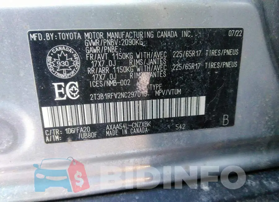2T3B1RFV2NC297015 Photo# 9