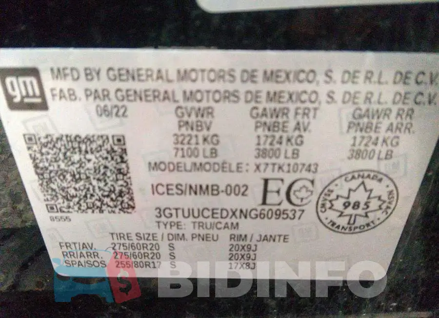 3GTUUCEDXNG609537 Photo# 9