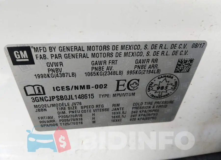 3GNCJPSB0JL148615 Photo# 9