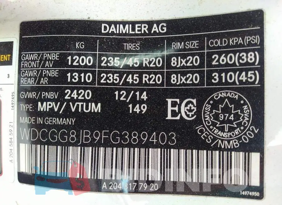 WDCGG8JB9FG389403 Photo# 9