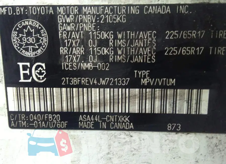 2T3BFREV4JW721337 Photo# 9