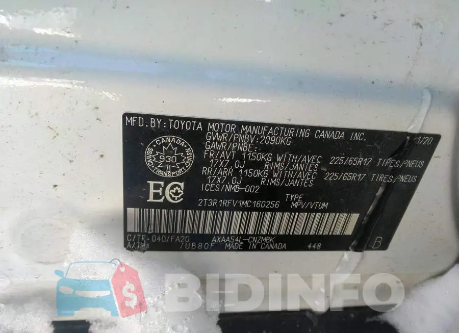 2T3R1RFV1MC160256 Photo# 9