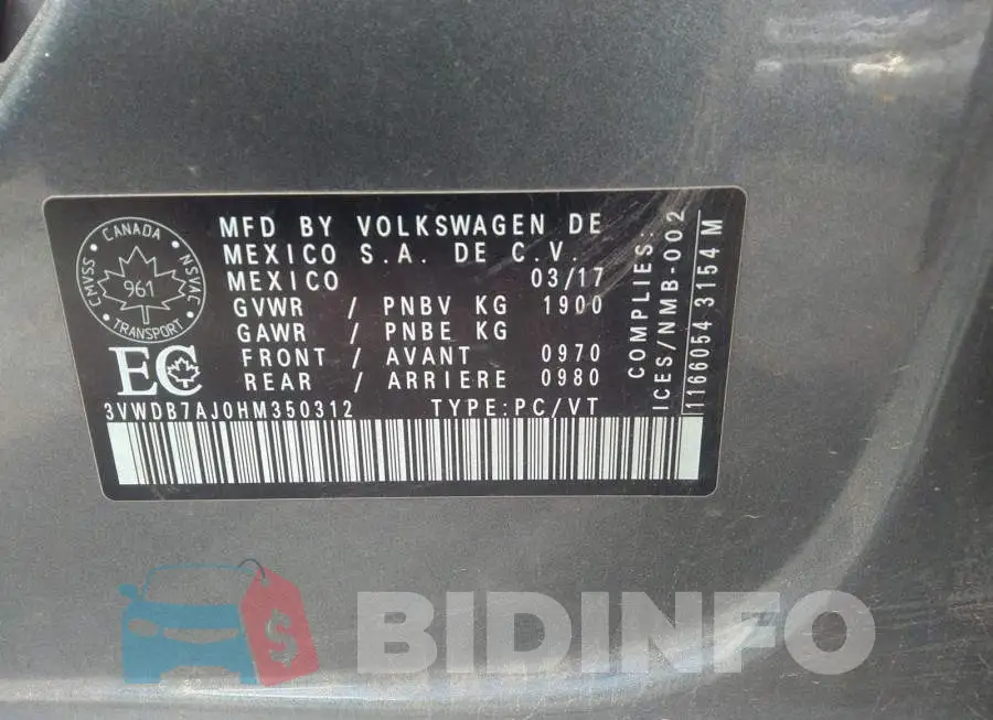 3VWDB7AJ0HM350312 Photo# 9