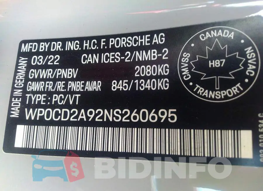 WP0CD2A92NS260695 Photo# 9