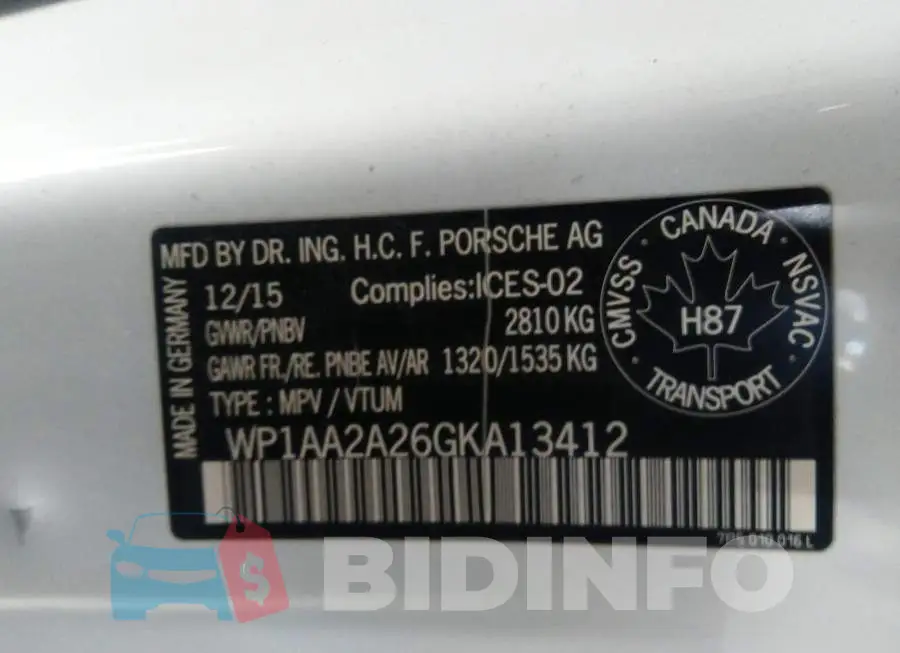 WP1AA2A26GKA13412 Photo# 9