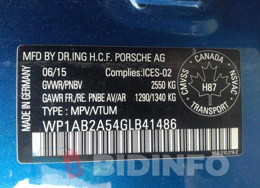 WP1AB2A54GLB41486 Photo# 9