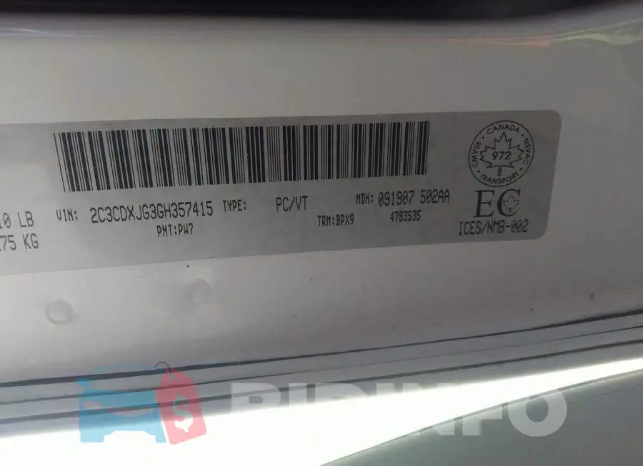2C3CDXJG3GH357415 Photo# 9