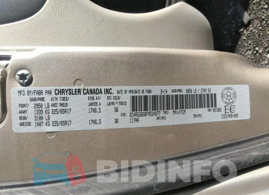 2C4RDGBG8FR524977 Photo# 9