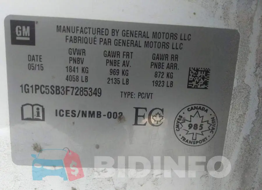 1G1PC5SB3F7285349 Photo# 9