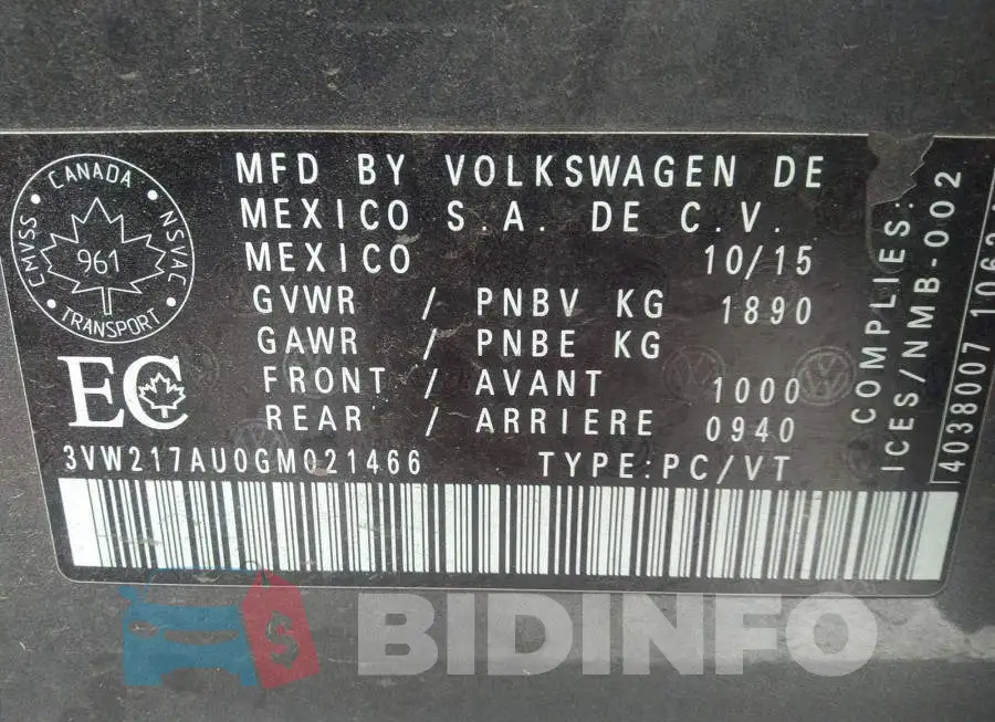 3VW217AU0GM021466 Photo# 9