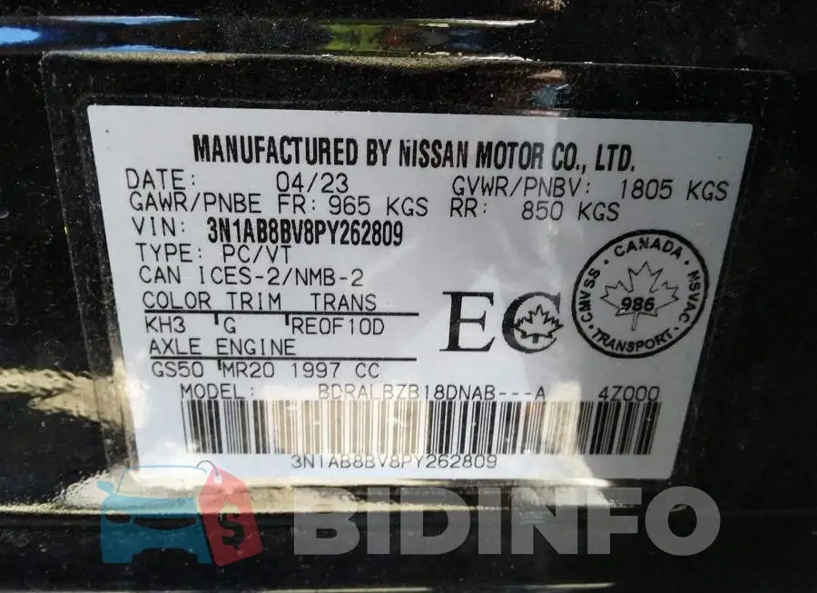 3N1AB8BV8PY262809 Photo# 9