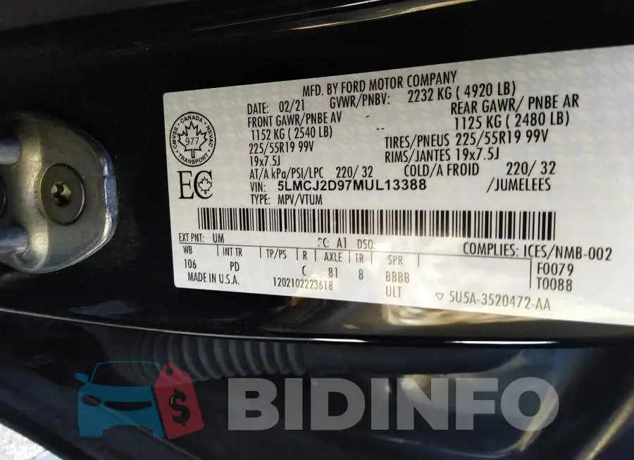 5LMCJ2D97MUL13388 Photo# 9
