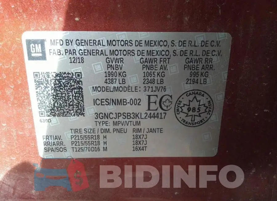 3GNCJPSB3KL244417 Photo# 9