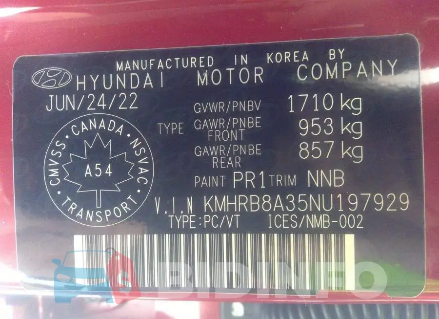 KMHRB8A35NU197929 Photo# 9