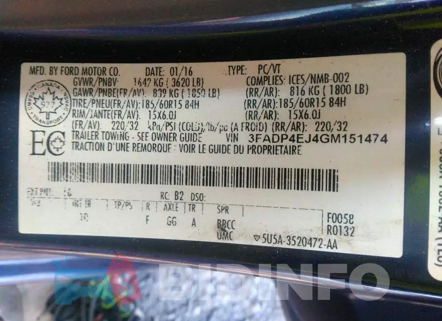 3FADP4EJ4GM151474 Photo# 9