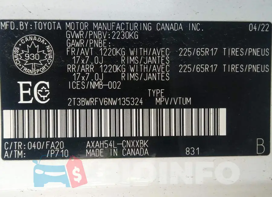 2T3BWRFV6NW135324 Photo# 9