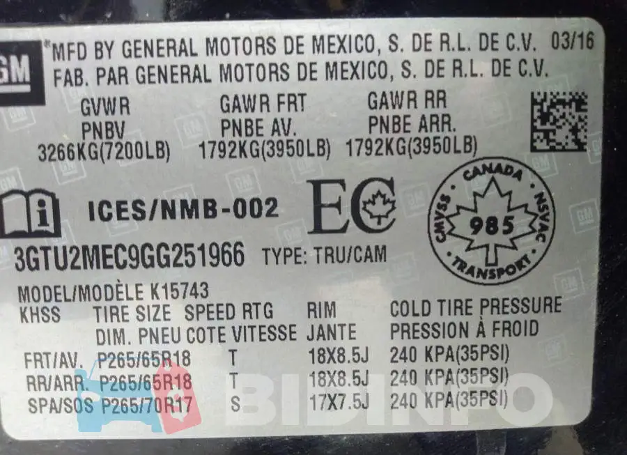 3GTU2MEC9GG251966 Photo# 9