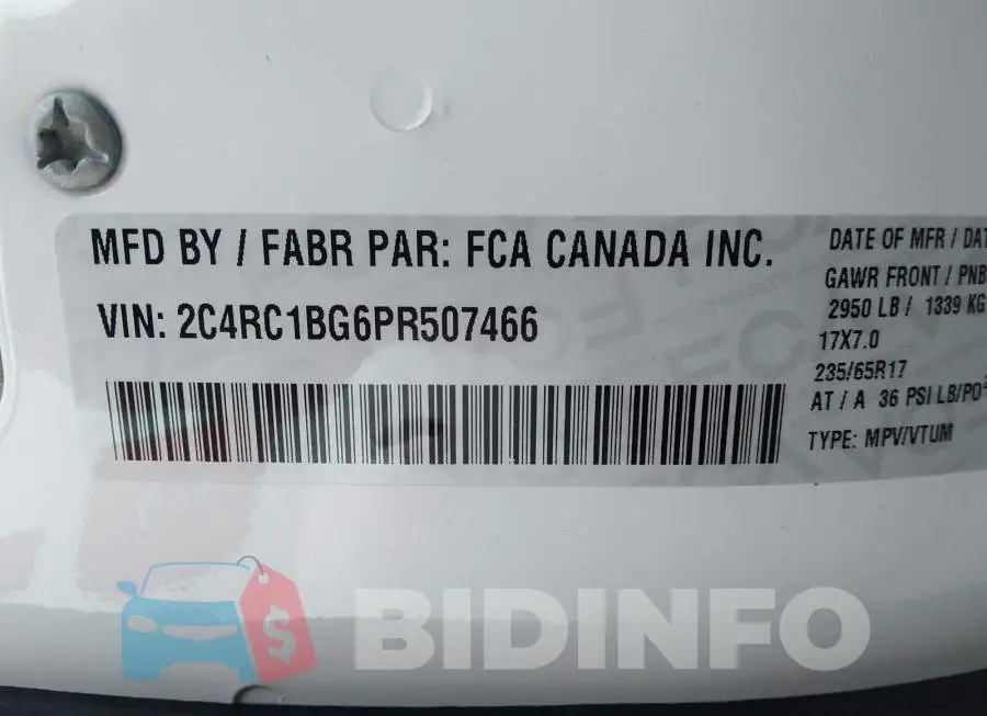 2C4RC1BG6PR507466 Photo# 9