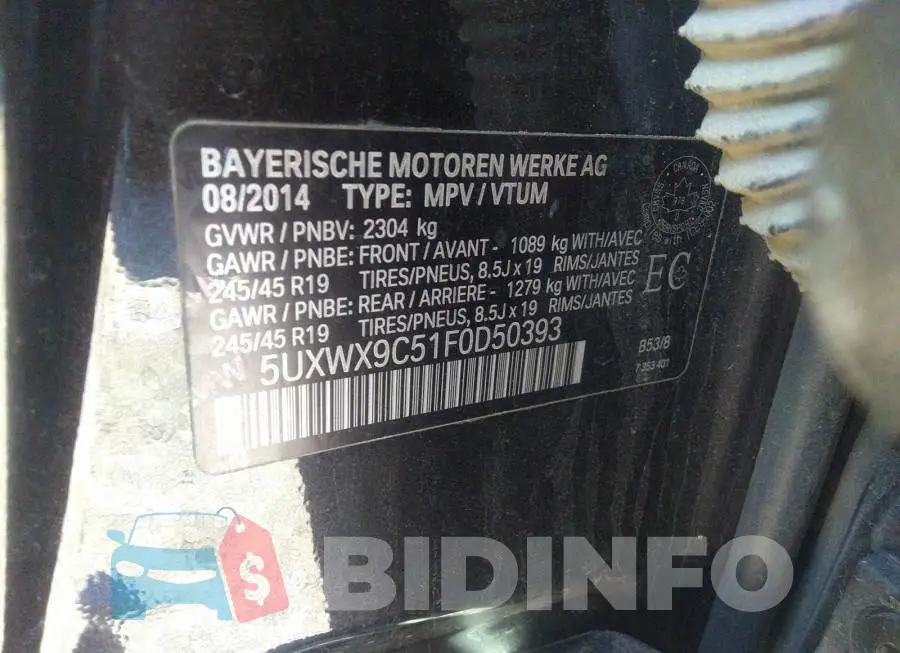 5UXWX9C51F0D50393 Photo# 9