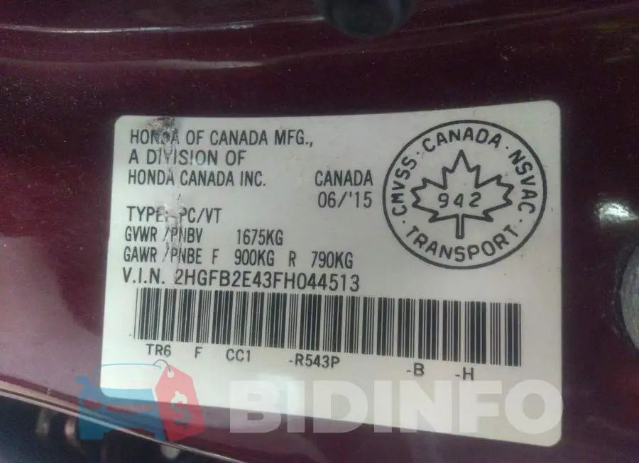 2HGFB2E43FH044513 Photo# 9