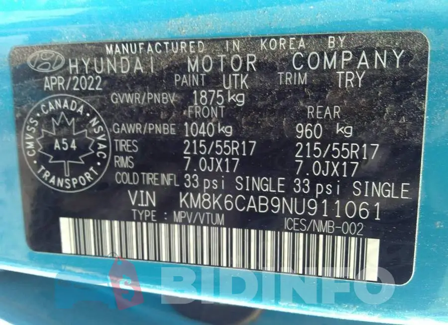 KM8K6CAB9NU911061 Photo# 9