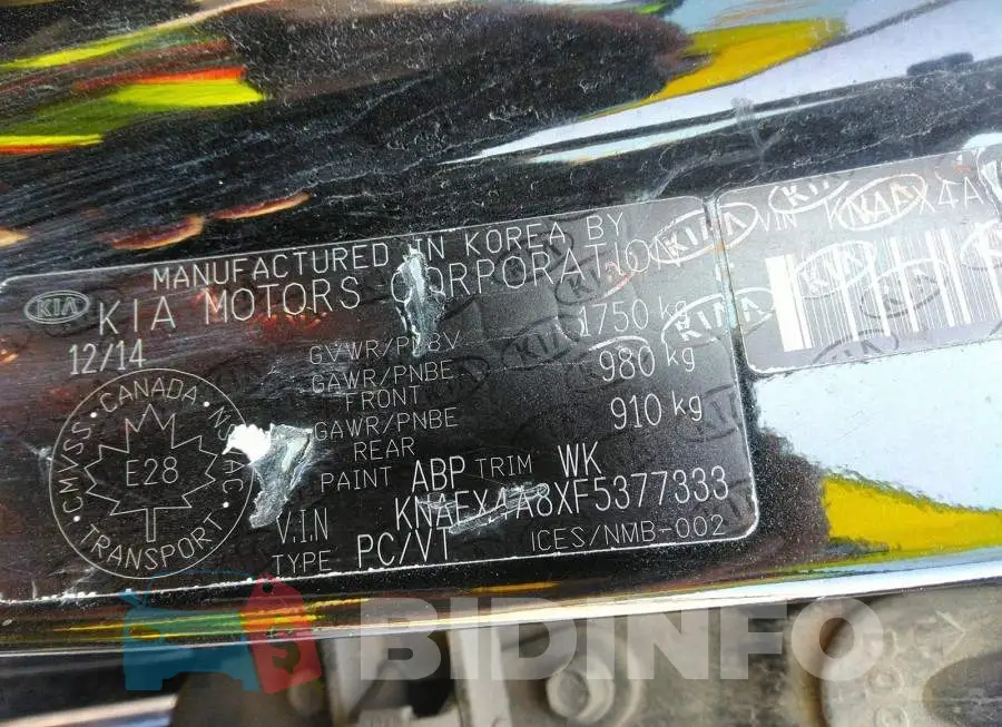 KNAFX4A8XF5377333 Photo# 9