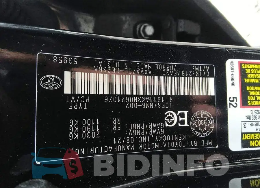 4T1S11AK3NU621076 Photo# 9