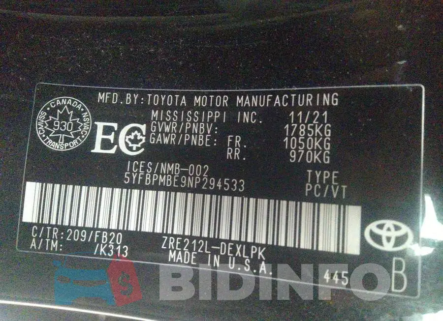 5YFBPMBE9NP294533 Photo# 9