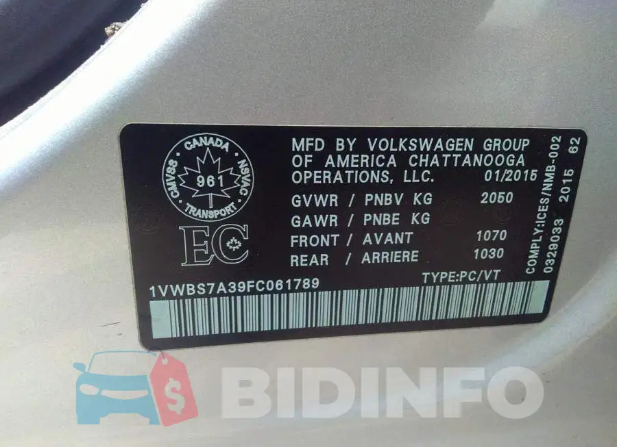 1VWBS7A39FC061789 Photo# 9
