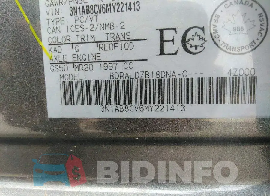 3N1AB8CV6MY221413 Photo# 9