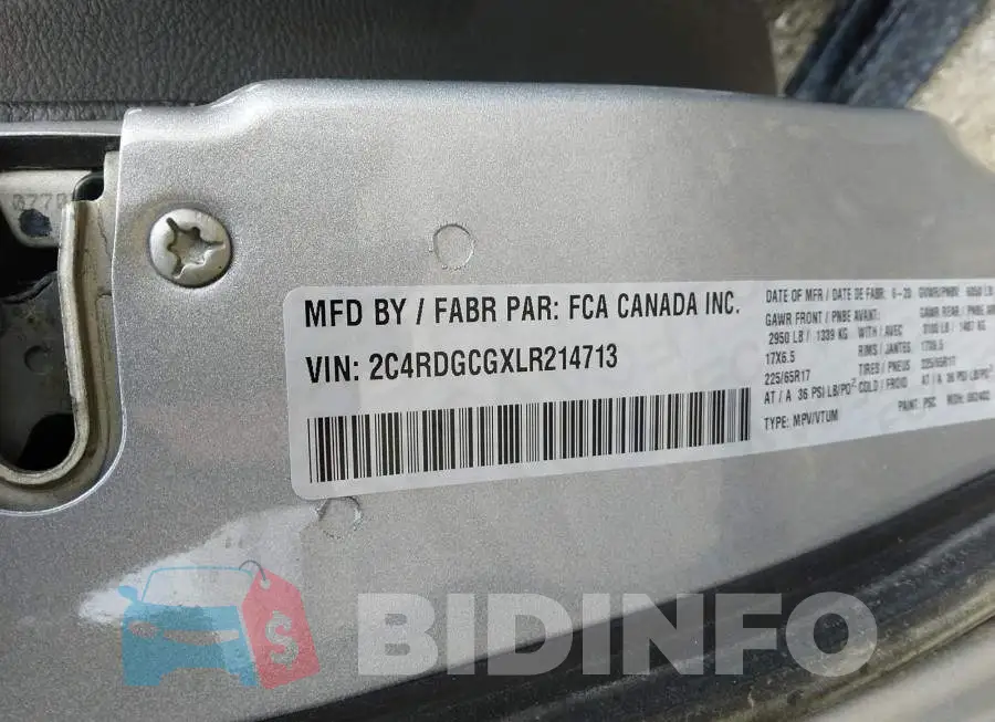 2C4RDGCGXLR214713 Photo# 9
