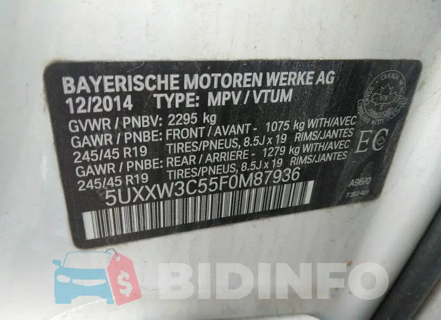 5UXXW3C55F0M87936 Photo# 9