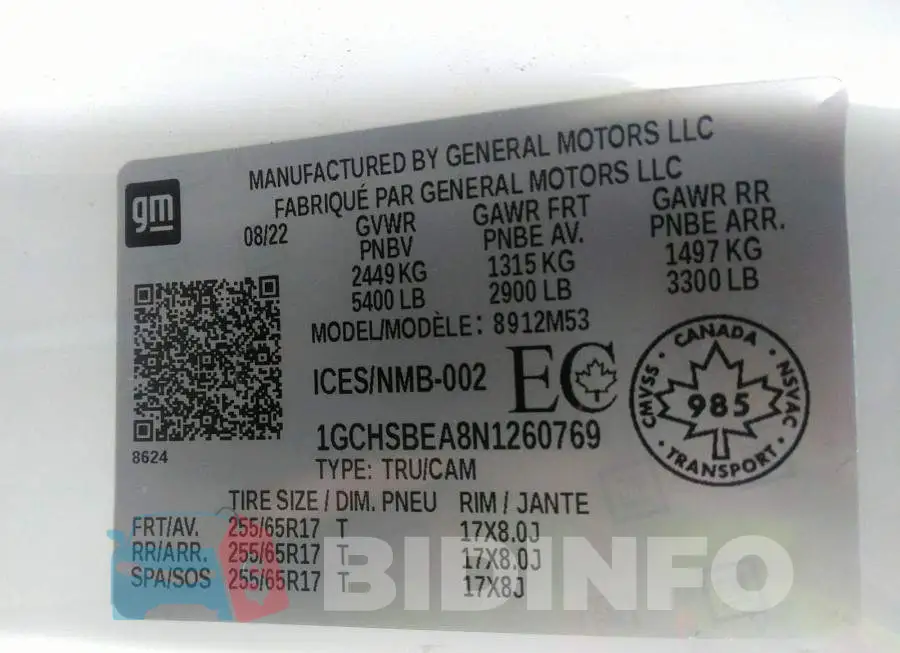 1GCHSBEA8N1260769 Photo# 9