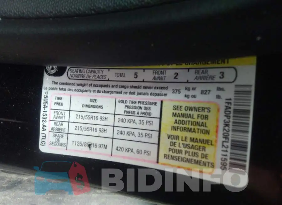 1FADP3K20FL211595 Photo# 9