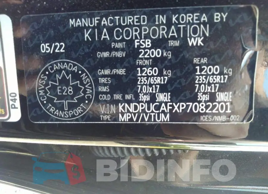 KNDPUCAFXP7082201 Photo# 9