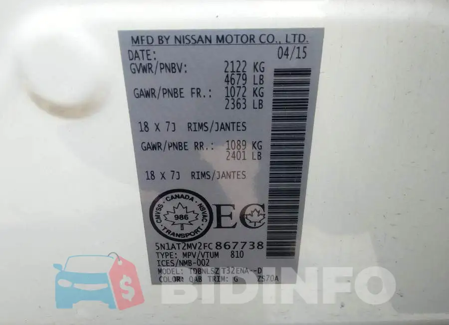 5N1AT2MV2FC867738 Photo# 9