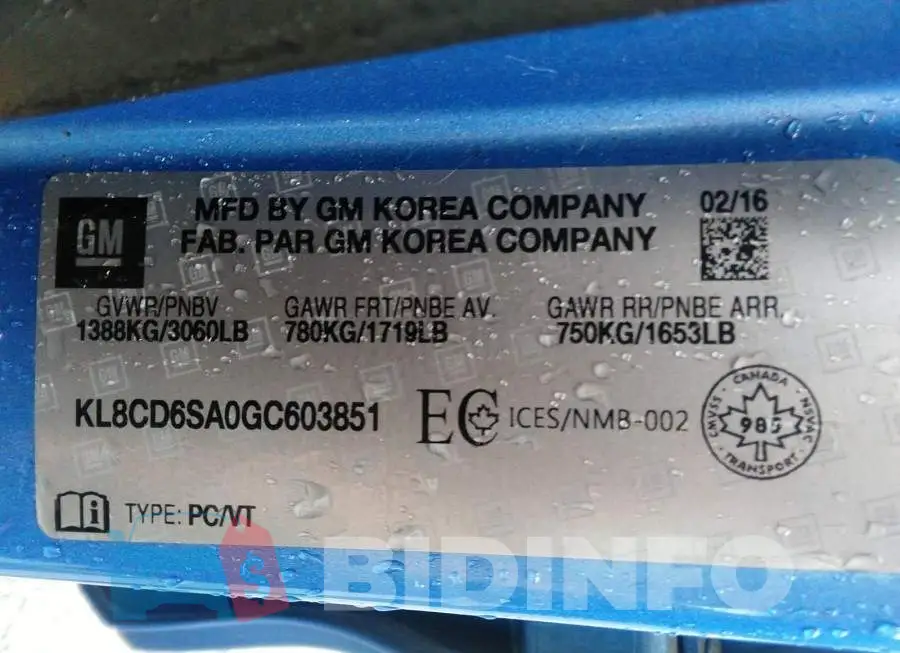 KL8CD6SA0GC603851 Photo# 9