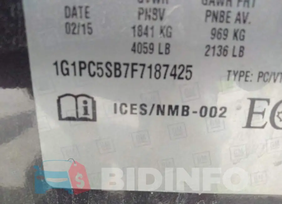 1G1PC5SB7F7187425 Photo# 9