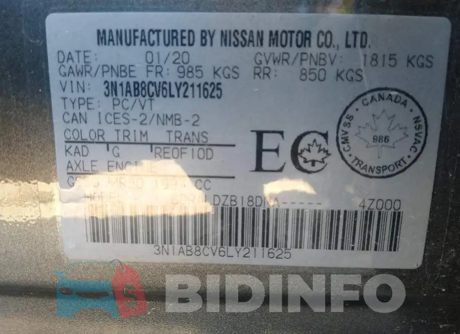 3N1AB8CV6LY211625 Photo# 9