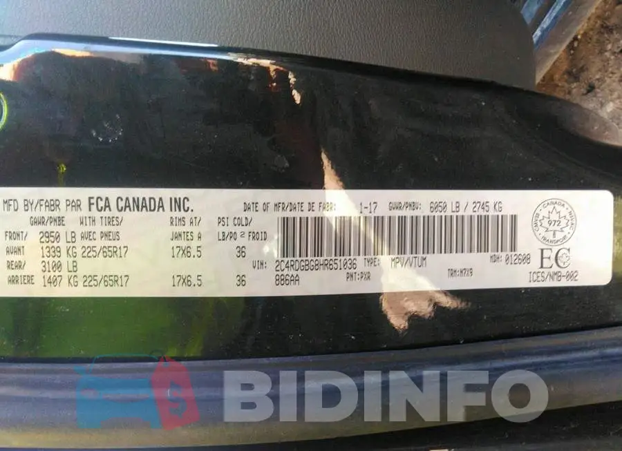 2C4RDGBG8HR651036 Photo# 9