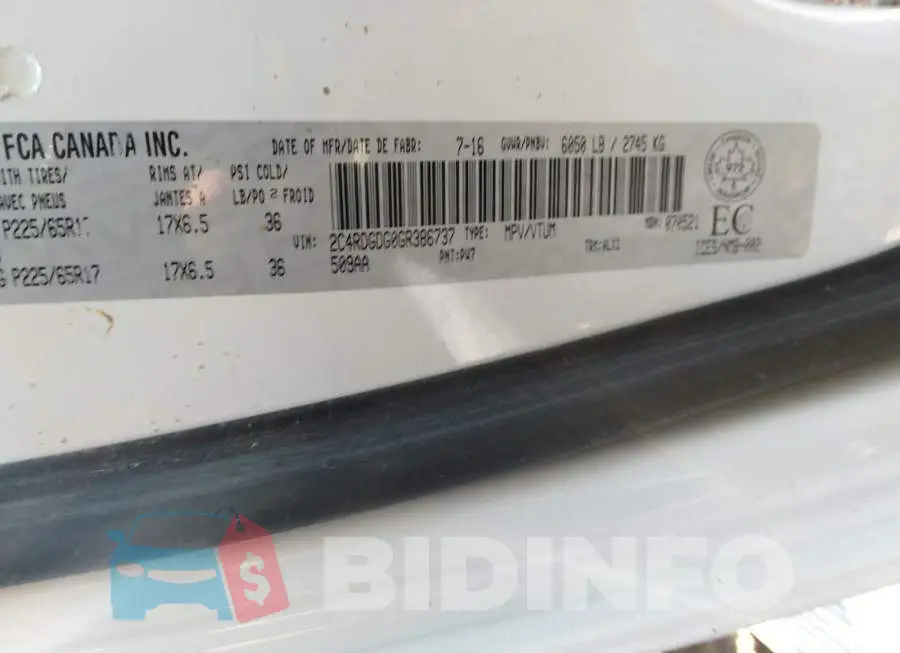 2C4RDGDG0GR386737 Photo# 9