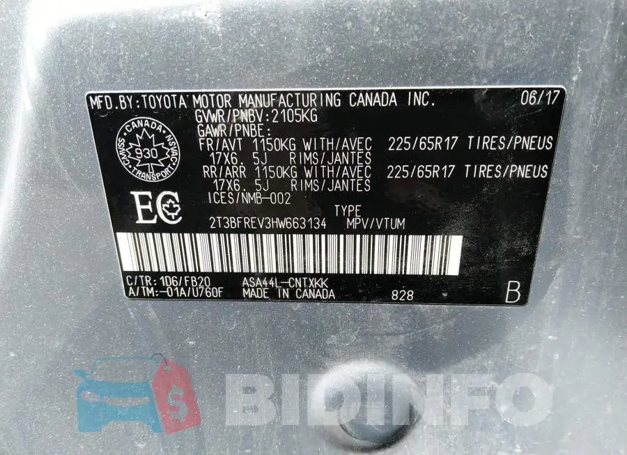 2T3BFREV3HW663134 Photo# 9
