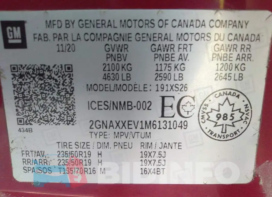 2GNAXXEV1M6131049 Photo# 9