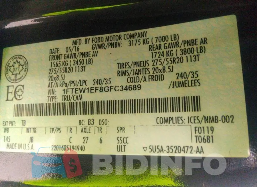 1FTEW1EF8GFC34689 Photo# 9