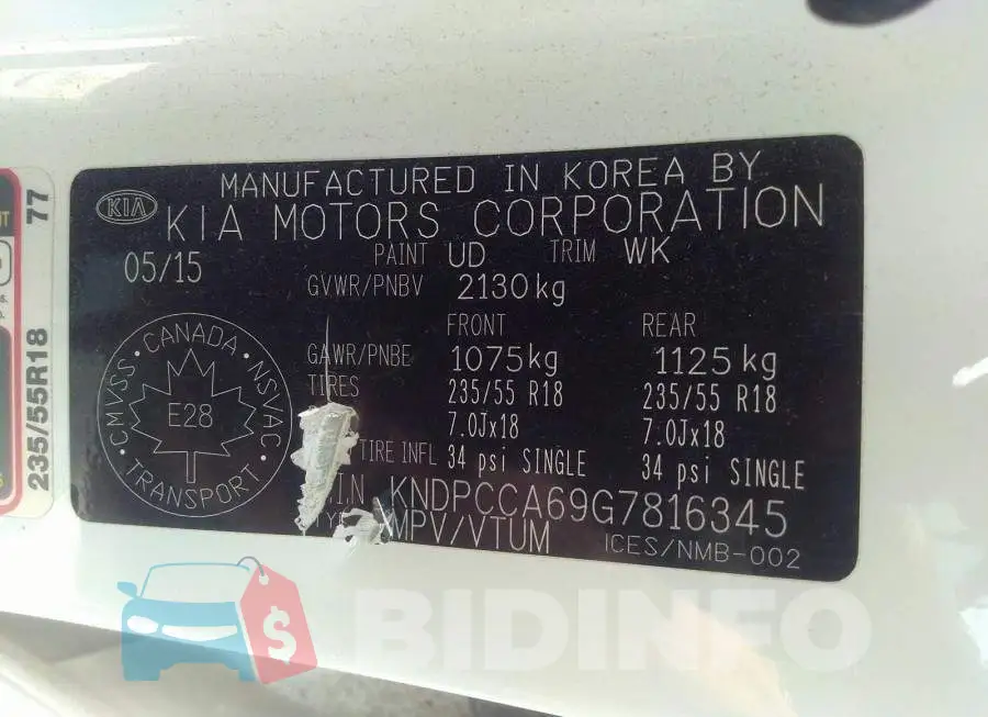 KNDPCCA69G7816345 Photo# 9