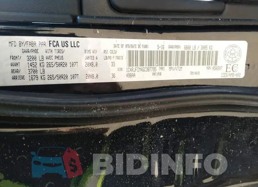 1C4RJFCM4GC387795 Photo# 9